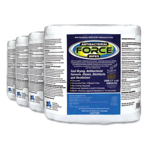 2XL FORCE Disinfecting Wipes Refill, 8 x 6, White, 900-Pack, 4-Carton 401-4 - Becauze