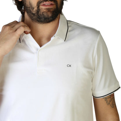 Calvin Klein Slim Stretch Cotton Bright White Men's Polo Shirt K10K108728YAF