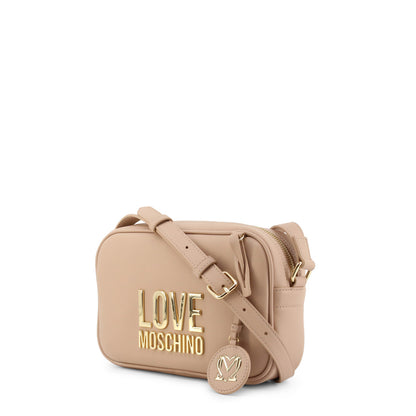 Love Moschino Gold Metal Logo Camera Brown Women's Crossbody Bag JC4107PP1ELJ010B