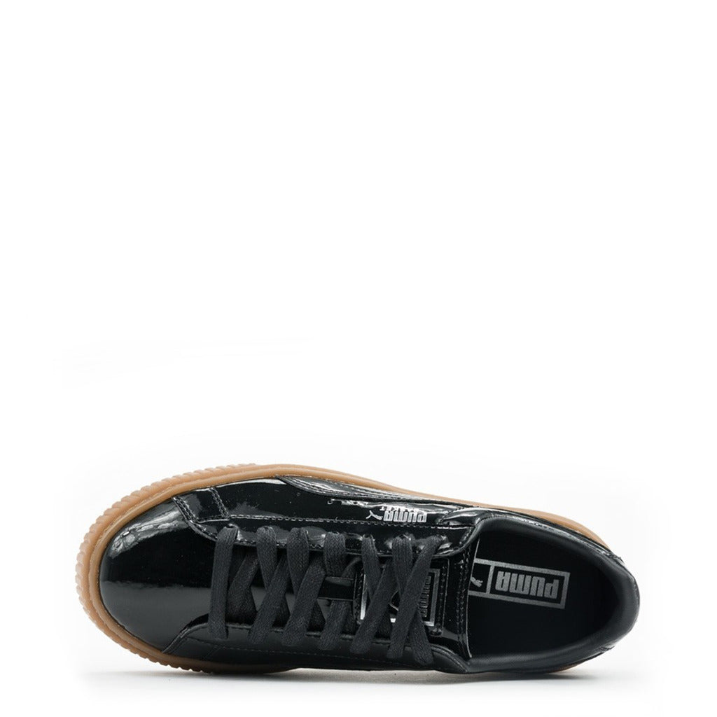 Puma Basket Platform Patent Black Women's Shoes 363314-08