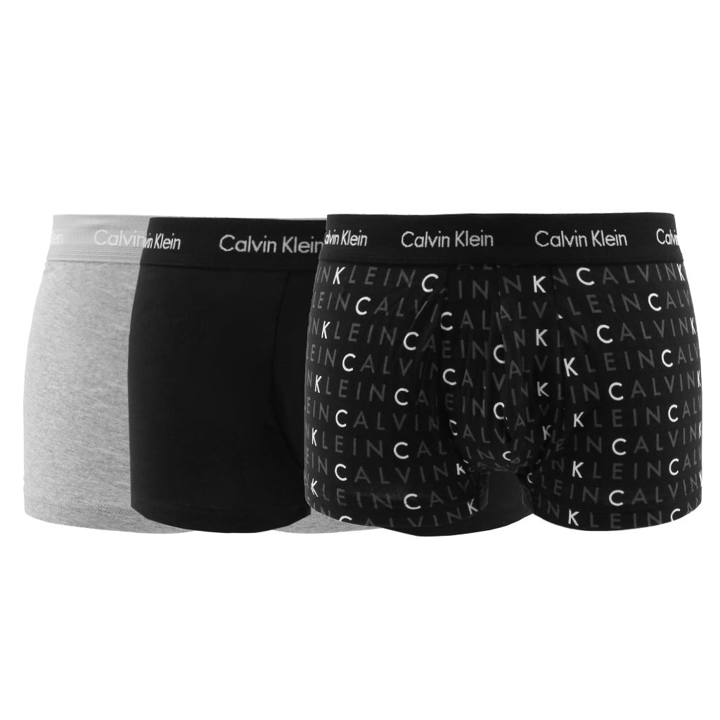 Calvin Klein 3-Pack Boxer Briefs Black/Grey/Logo Underwear U2664G-YKS