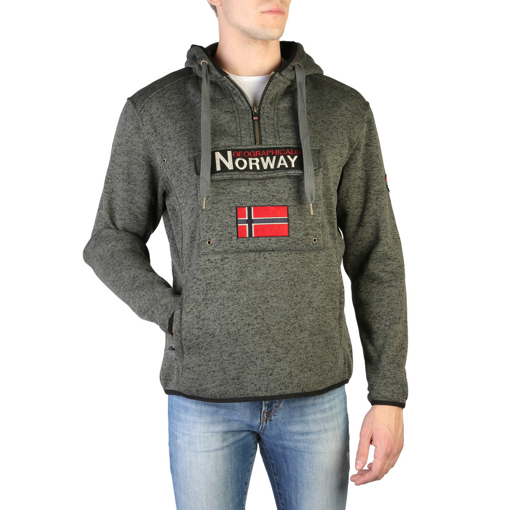 Geographical Norway Upclass Pullover Half Zip Dark Grey Men's Sweatshirt