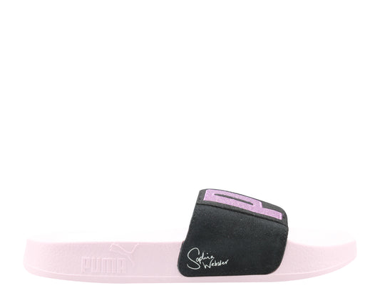 Puma x Sophia Webster Leadcat Suede Parfait Pink-Black Women's Slides 36383701