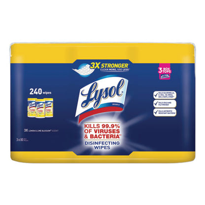 Lysol Disinfecting Wipes Lemon and Lime Blossom 80 Wipes (3 Pack) 84251