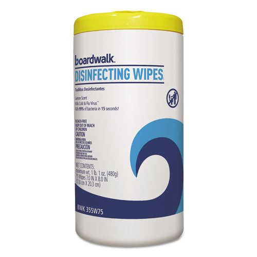 Boardwalk Disinfecting Wipes Lemon Scent 75 Wipes (6 Pack) 455W75