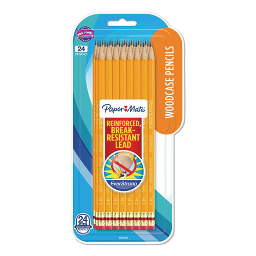 Paper Mate EverStrong #2 HB Yellow Barrel Pencils With Eraser (24 Count) 2065460