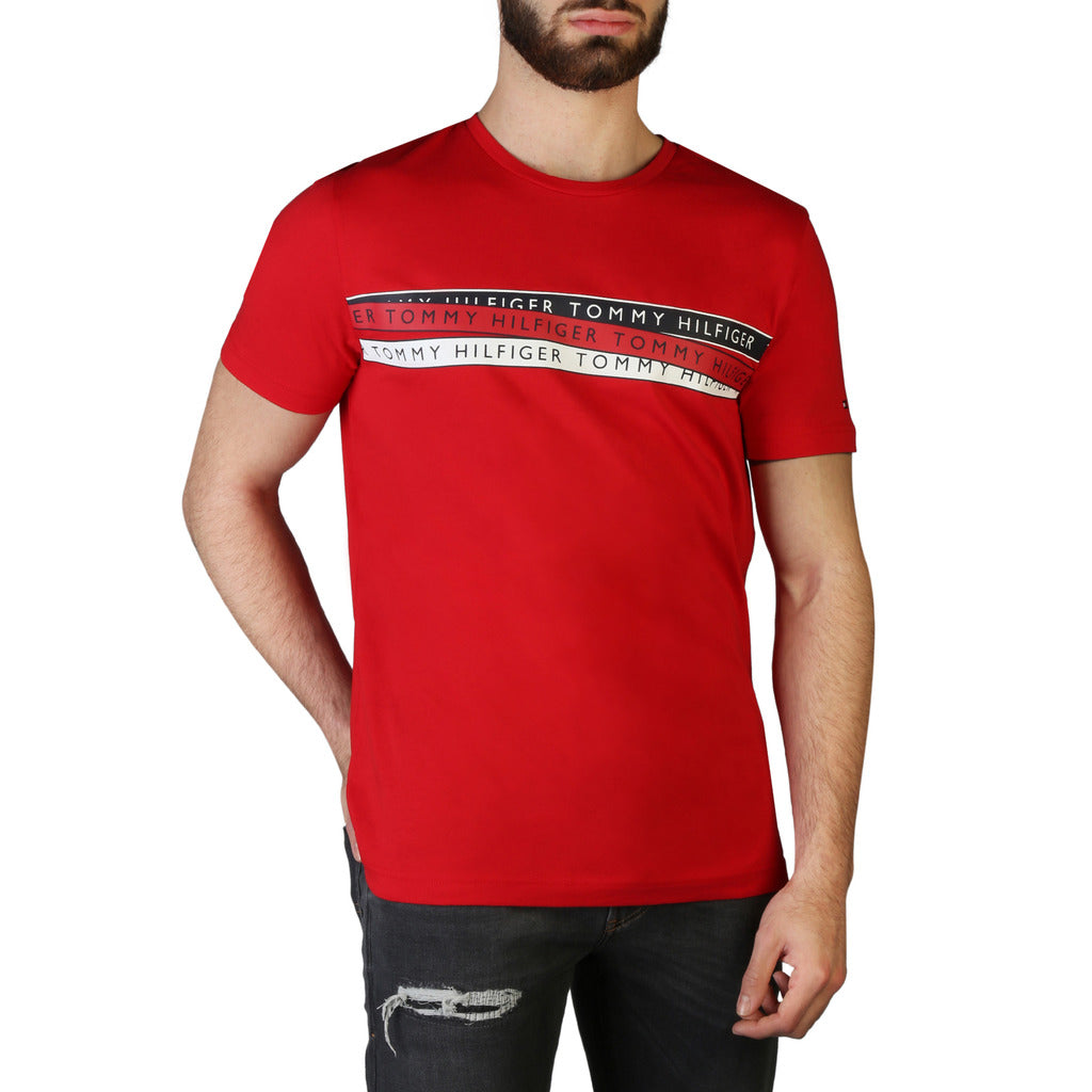 Tommy Hilfiger Logo Tape Red Men's T-Shirt MW24549-XLG