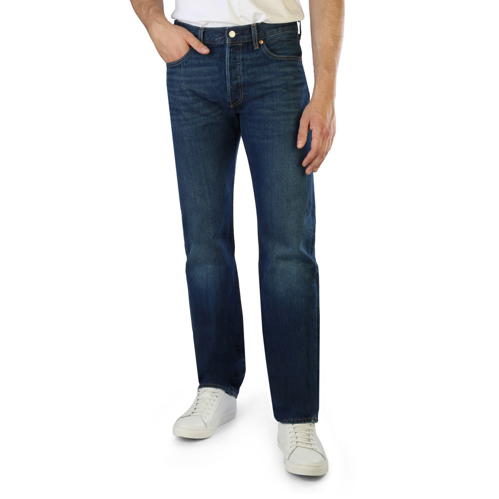 Levi's 501 Original Medium Indigo Stonewash Men's Jeans 005013343 – Becauze