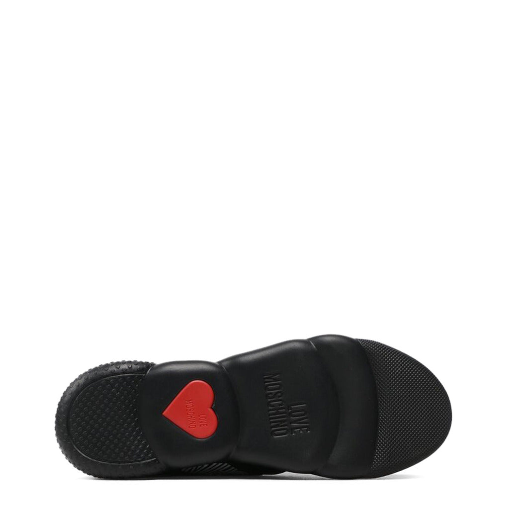 Love Moschino Logo Strap Black Women's High Top Shoes JA15224G0FIZG00A