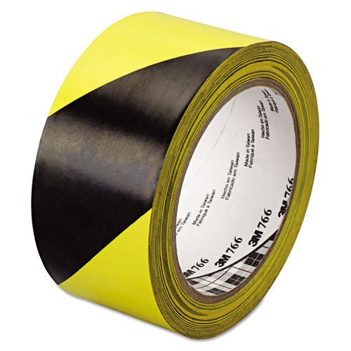 3M 766 Hazard Marking Vinyl Tape, 2" x 36 yds, Black-Yellow 7000028955 - Becauze