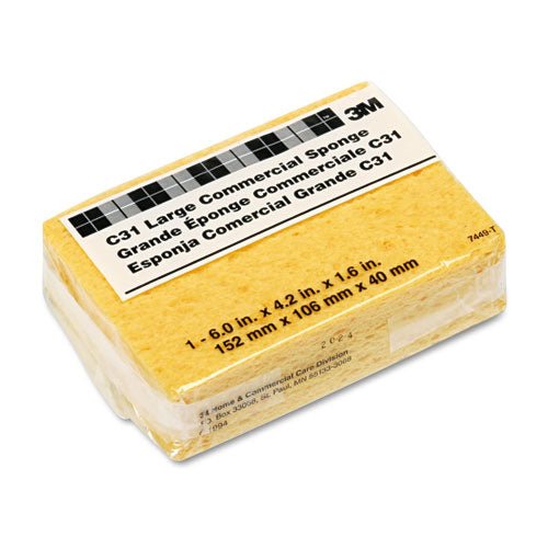 3M Commercial Cellulose Sponge, Yellow, 4.25 x 6, 1.6" Thick, Yellow C31 - Becauze