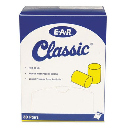 3M E-A-R Classic Earplugs, Pillow Paks, Uncorded, Foam, Yellow, 30 Pairs 310-1060 - Becauze