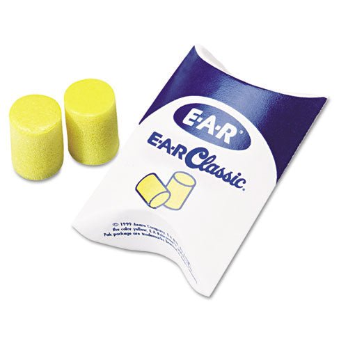 3M E-A-R Classic Earplugs, Pillow Paks, Uncorded, PVC Foam, Yellow, 200 Pairs 310-1001 - Becauze