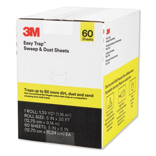 3M Easy Trap Duster, 5" x 30 ft, White, 1 60 Sheet Roll-Box 59032W - Becauze