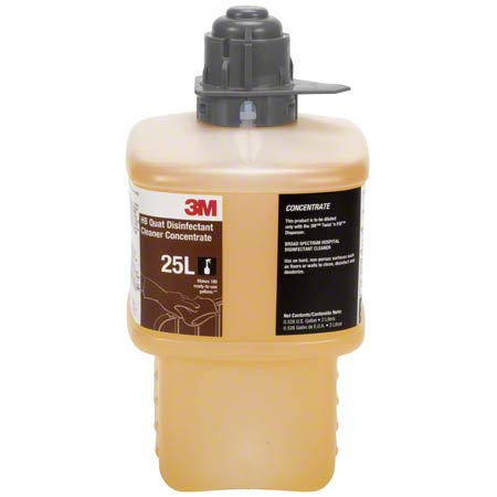 3M HB Quat Disinfectant Cleaner Concentrate, 25L for the Twist 'n Fill System, 2 L Bottle, 6-Carton MCO 23551 - Becauze