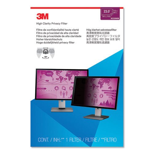 3M High Clarity Privacy Filter for 23" Widescreen Monitor, 16:9 Aspect Ratio HC230W9B - Becauze