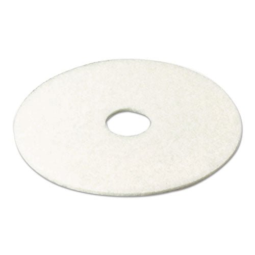 3M Low-Speed Super Polishing Floor Pads 4100, 13" Diameter, White, 5-Carton 4100 - Becauze