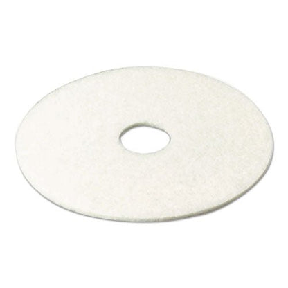 3M Low-Speed Super Polishing Floor Pads 4100, 17" Diameter, White, 5-Carton 4100 - Becauze