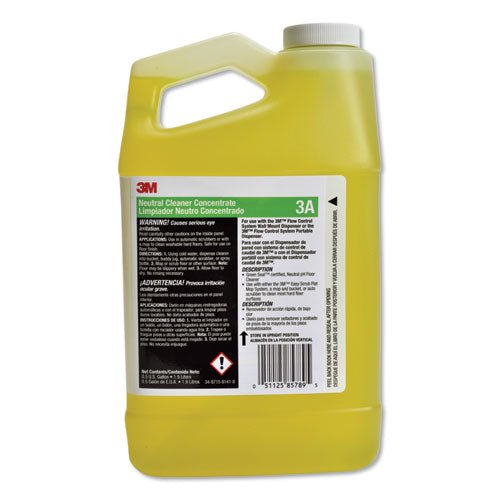3M Neutral Cleaner Concentrate 3A, Fresh Scent, 0.5 gal Bottle, 4-Carton 3A - Becauze