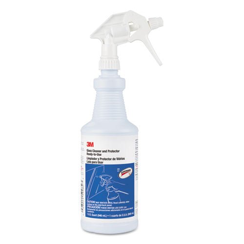3M Ready-to-Use Glass Cleaner with Scotchgard, Apple, 32 oz Spray Bottle, 12-Carton 85788 - Becauze