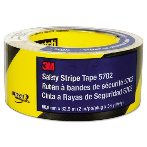 3M Safety Stripe Tape, 2" x 108 ft, Black-Yellow 5702 - Becauze