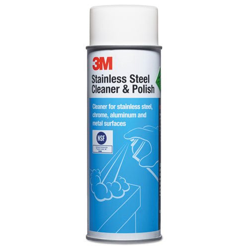 3M Stainless Steel Cleaner and Polish, Lime Scent, Foam, 21 oz Aerosol Spray, 12-Carton 14002 - Becauze