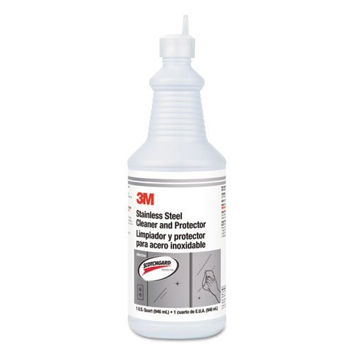 3M Stainless Steel Cleaner and Polish, Unscented, 32 oz Bottle, 6-Carton 85901 - Becauze