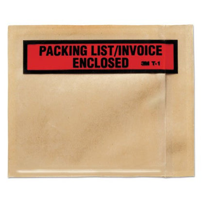 3M Top Print Self-Adhesive Packing List Envelope, 4.5 x 5.5, Clear, 1,000-Box T-1 - Becauze