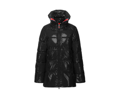 Invicta Leah Contemporary Stylish Coat Black Gloss Women's Jacket 4432354D-1466