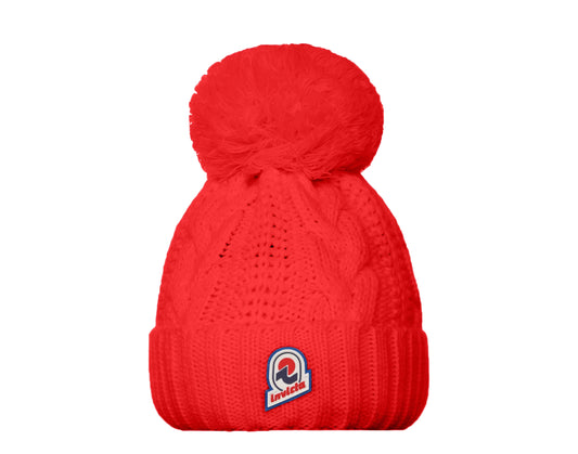 Invicta Tuque Pom-Pom Red Knit Cuffed Hat 4458122H-0003