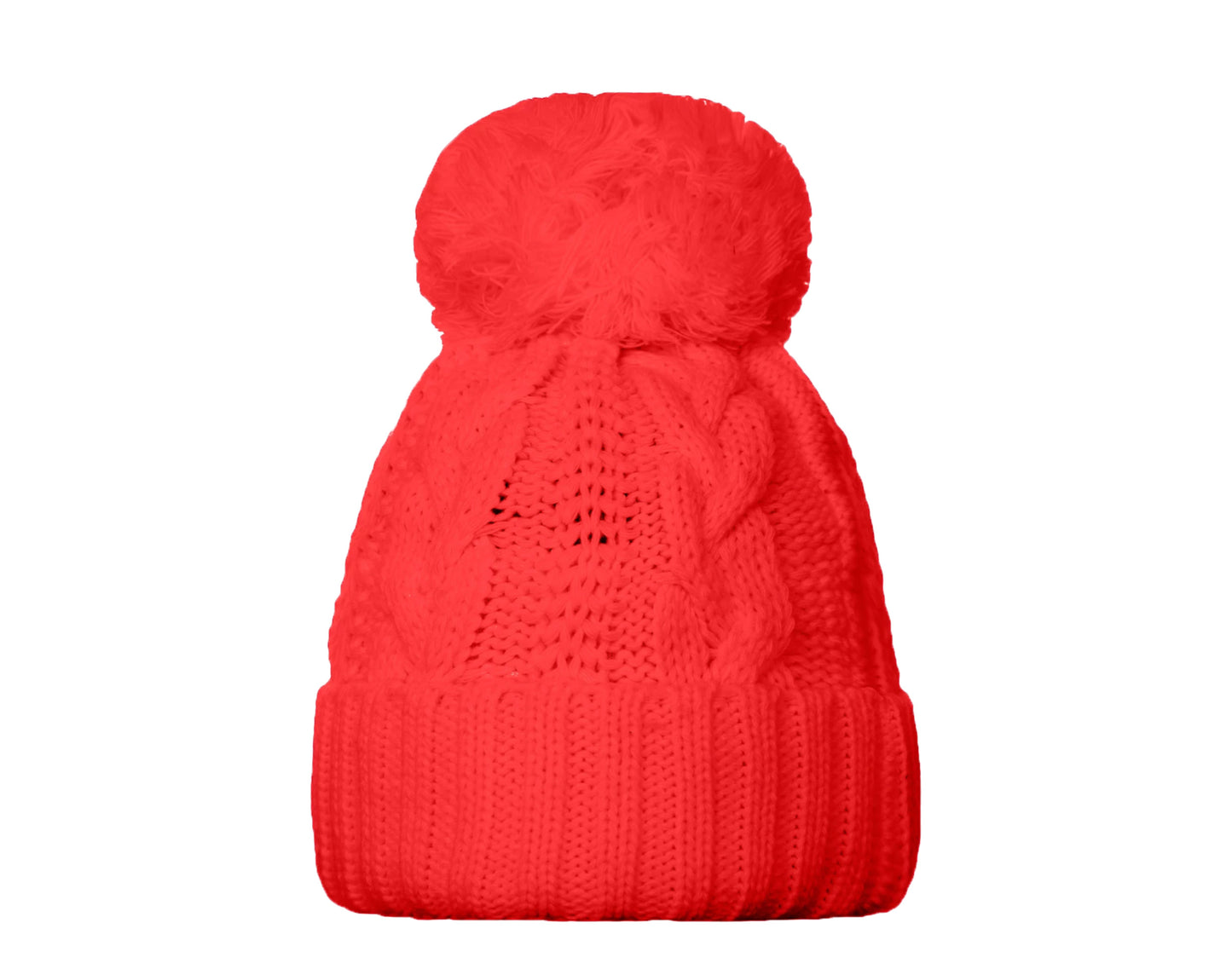 Invicta Tuque Pom-Pom Red Knit Cuffed Hat 4458122H-0003
