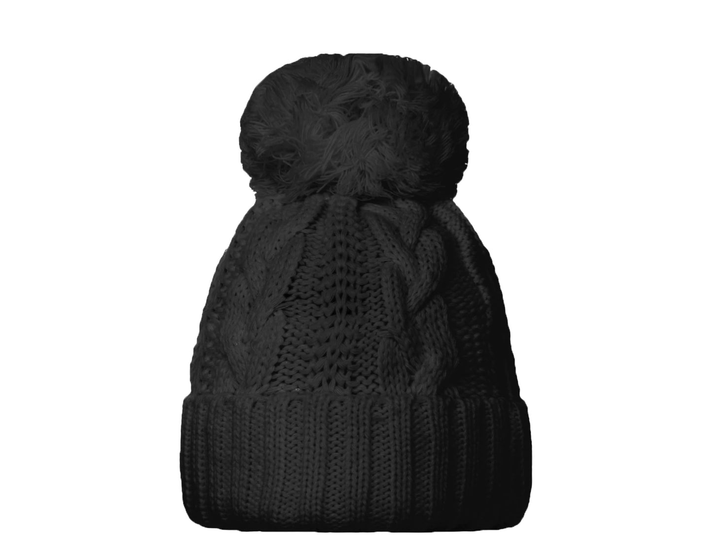 Invicta Tuque Pom-Pom Black Knit Cuffed Hat 4458122H-0007