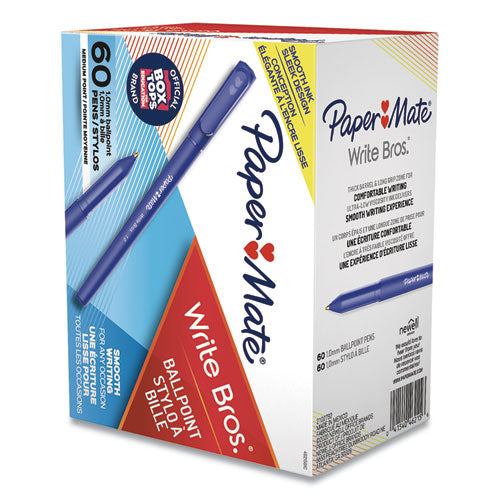 Paper Mate Write Bros Stick Ballpoint Pen Medium 1mm Blue Ink (60 Count) 4621501