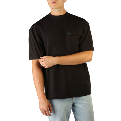 Calvin Klein Logo Pocket Crewneck Black Men's T-Shirt K10K109790-BEH