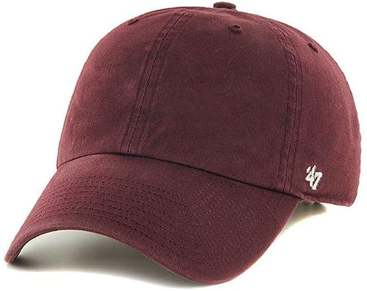 47 Brand Blank Classic Clean Up Vintage Maroon Red Cap - Becauze