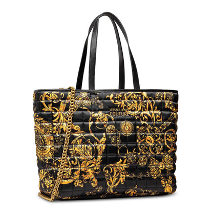 Versace Jeans Couture Baroque with Pochette Black Women's Tote Bag 71VA4BB6-ZS062-G89