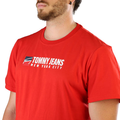 Tommy Hilfiger Logo Print Red Men's T-Shirt DM0DM14001-XNL