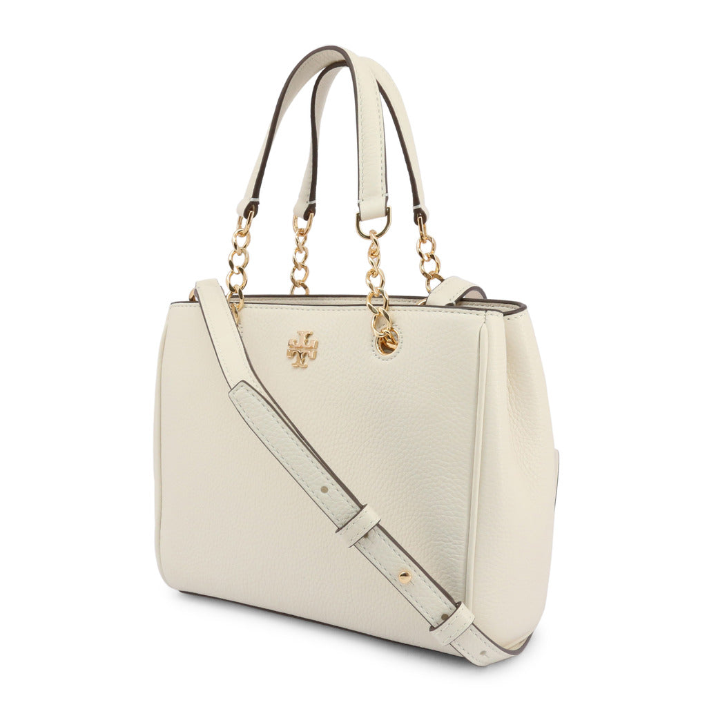 Tory Burch Carter Small Ivory Leather Tote Women s Bag 67316 104