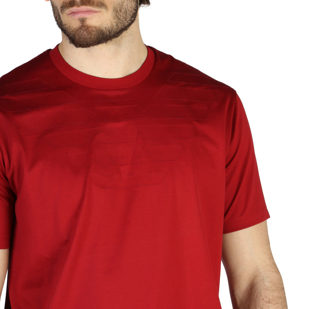 Emporio Armani Plain Red Color Men's T-Shirt 3Z1TM11JQSZF-308