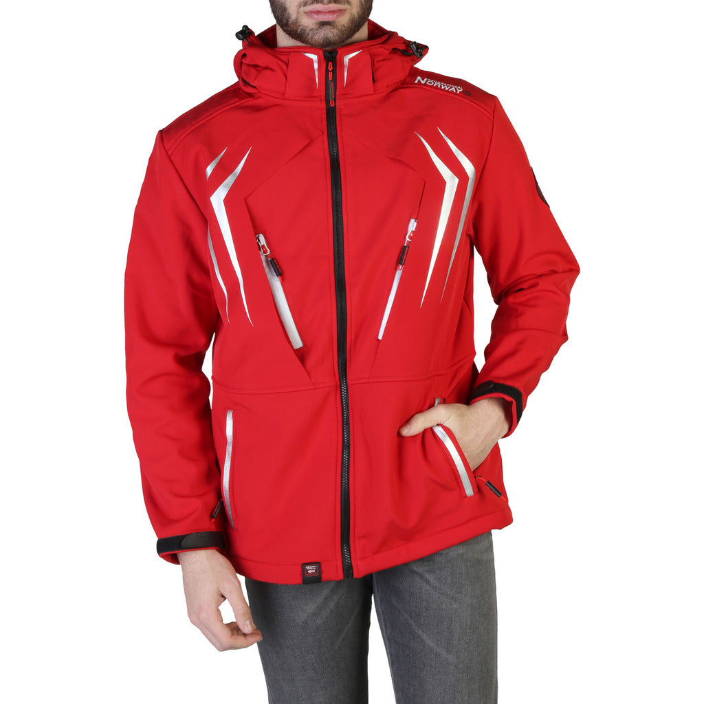 Geographical Norway Tiger Hooded Red Men's Jacket