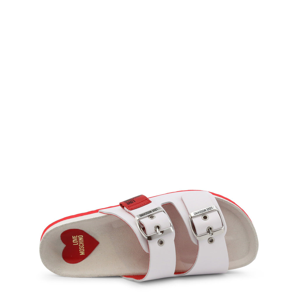 Love Moschino Leather White Women's Sandals JA28103G1EIAZ100