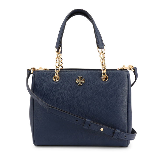 Tory Burch Carter Small Blue Leather Tote Women's Bag 67316-403