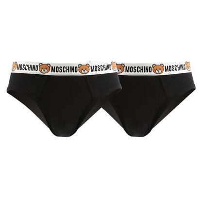 Moschino Underbear 2-Pack Briefs Black Men's Underwear A473781190555