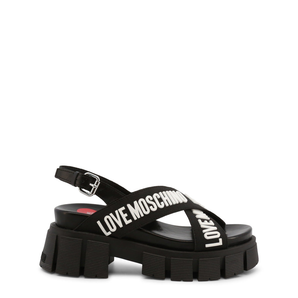 Love Moschino Criss Cross Black Women's Sandals JA16287G0EJN300A