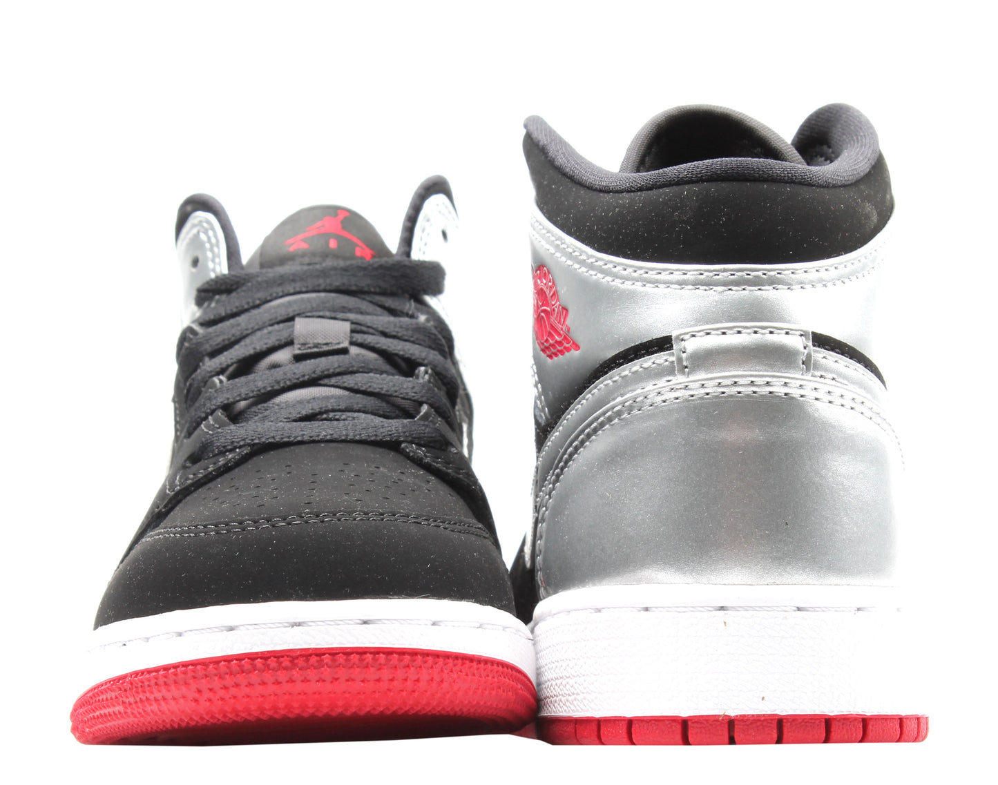 Nike Air Jordan 1 Mid (GS) Kilroy Black/Red-Silver Big Kids Shoes 554725-057