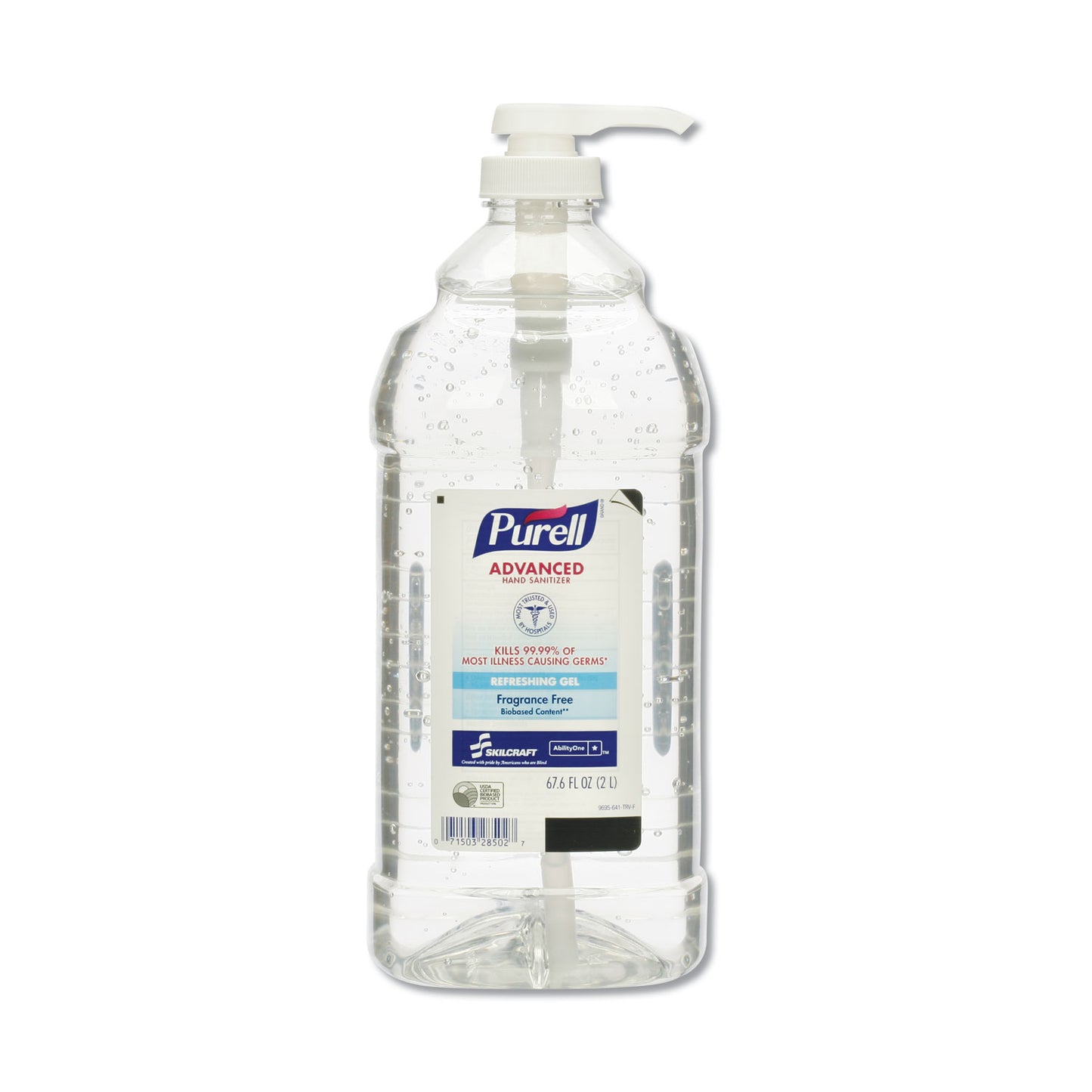 Purell Instant Hand Sanitizer Clear Skilcraft 2 Liter Bottle (2 Pack)