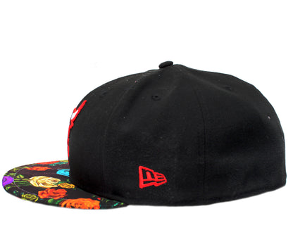 New Era 59Fifty Chicago Bulls Visor Real Floral Top Men's Fitted Hat 5950