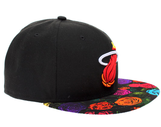 New Era 59Fifty Miami Heat Visor Real Floral Top Men's Fitted Hat 5950