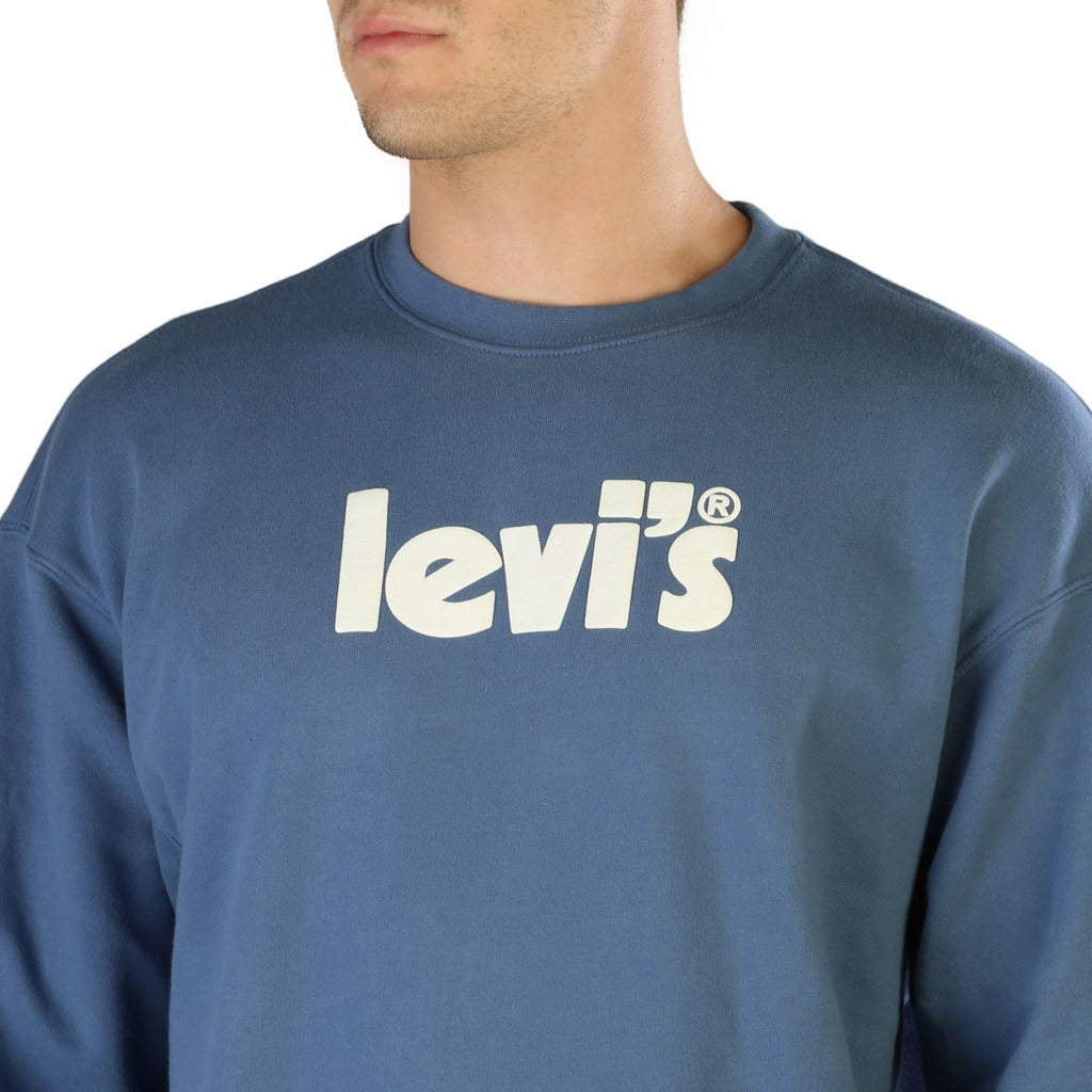 Levi's Relaxed Graphic Crew Poster Logo Sunset Blue Men's Sweatshirt 387120052