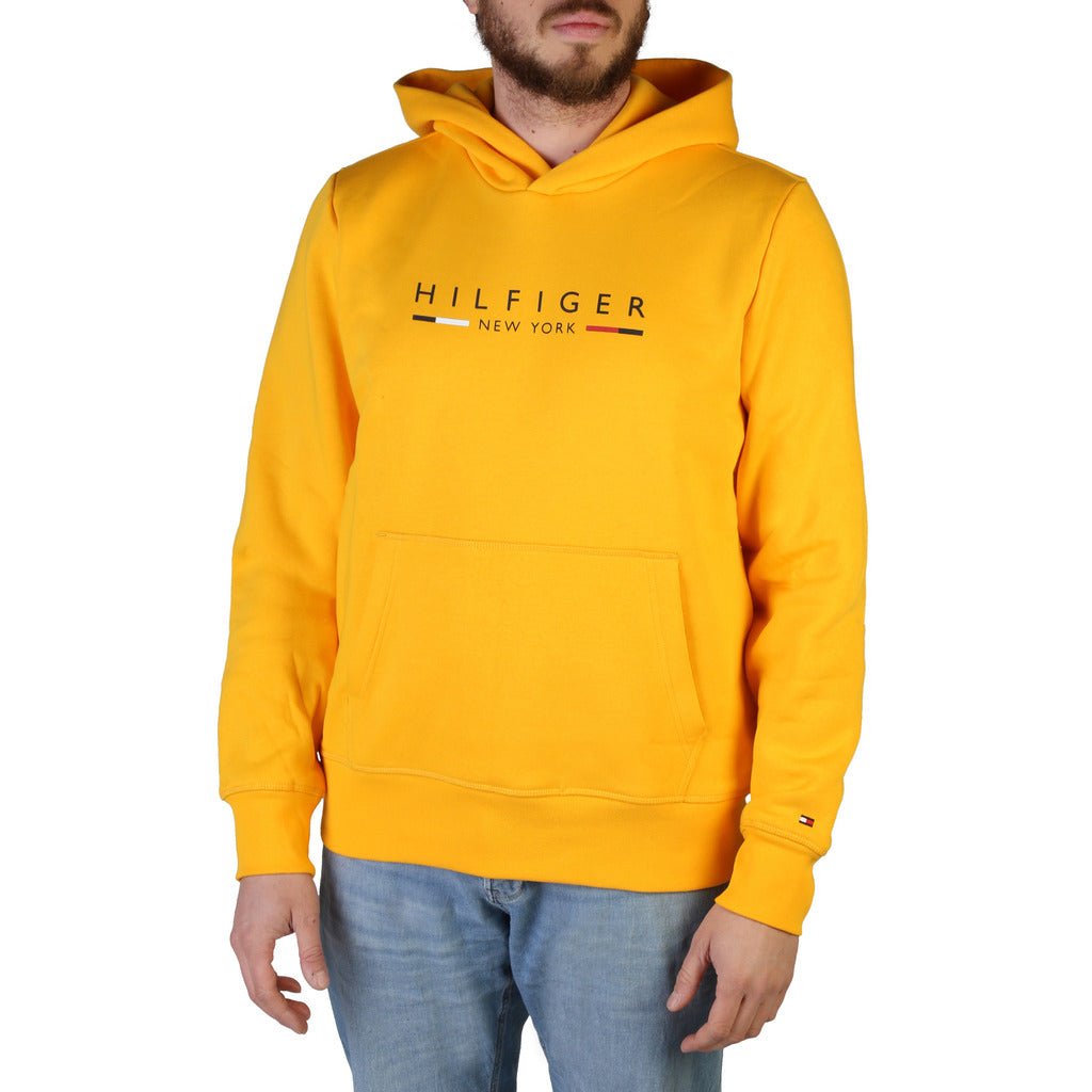 Tommy Hilfiger Logo Flex Fleece Hoodie Solstice Men's Sweatshirt MW0MW29301-ZEW